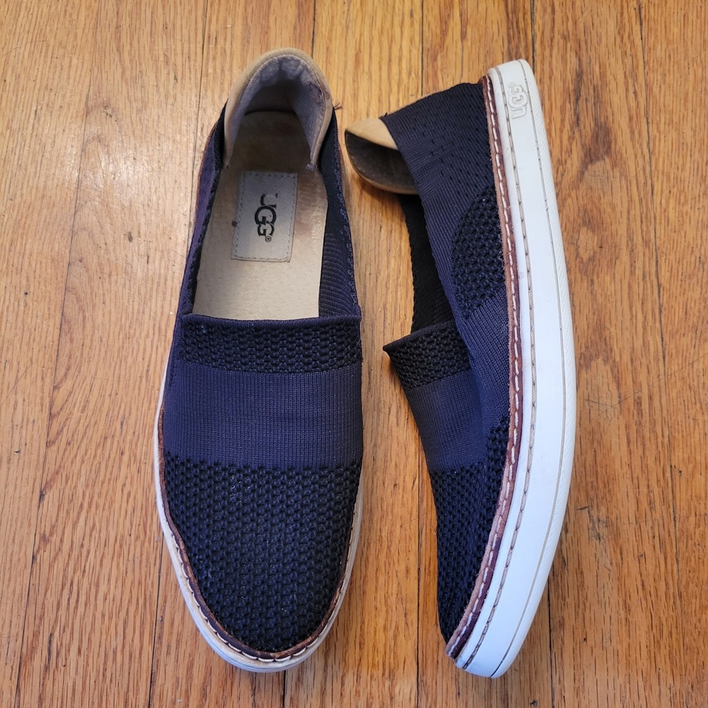 UGG‎ Navy Blue Knit Slip On Loafers Casual Sneakers Shoes 7 SAMMY Preppy